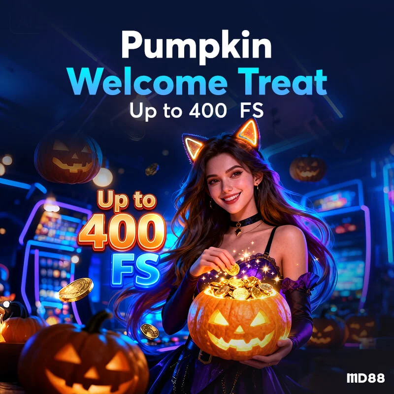 Pumpkin Welcome Treat Up to 400 FS! ##Make your first deposit to apply Free Spin!