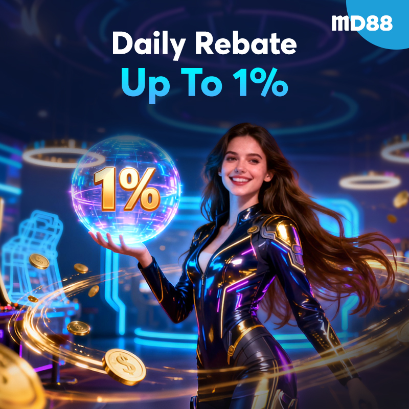 1% Unlimited Daily Cash Rebate ##Receive unlimited rebate bonus up to 1% from your bets with MD88.