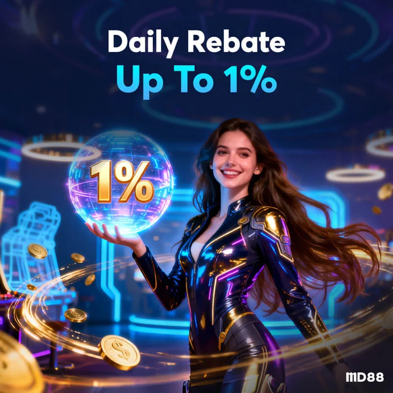 1% Unlimited Daily Cash Rebate ##Receive unlimited rebate bonus up to 1% from your bets with MD88.